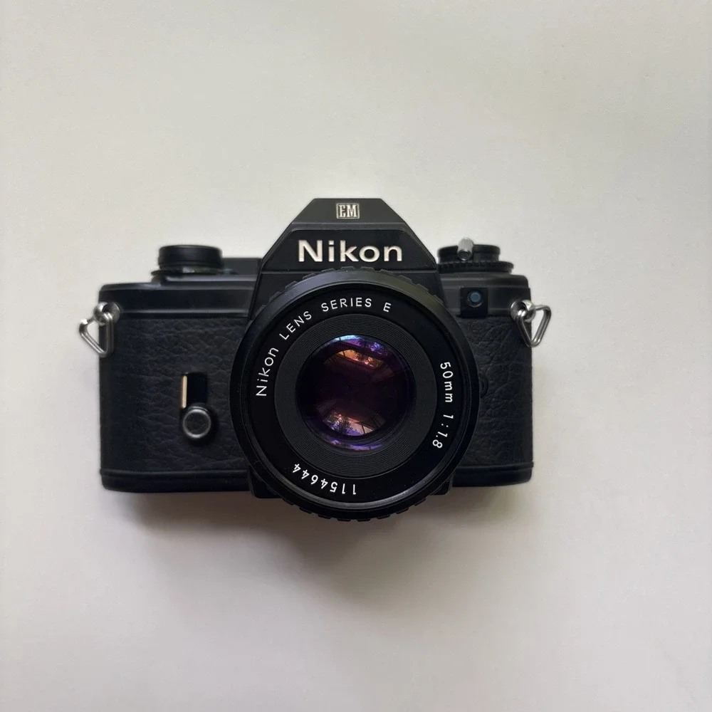 Nikon EM 35mm SLR Film Camera w/ Series E 50mm F/1.8 Lens